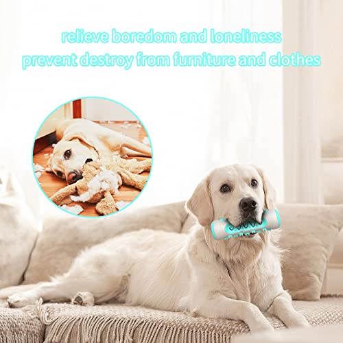 BEE&FLOWER Dog Chew Toys Indestructible, Dog Teething Toys for Puppies, Dog Treat Toys for Boredom, Dog Toothbrush Interactive Toys for Dogs, Chewing Bones for Medium/Small Dogs Blue - Image 2