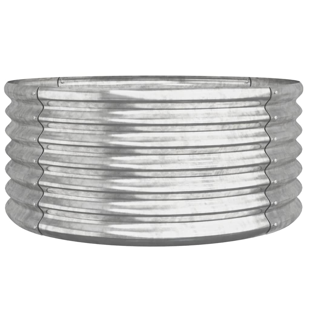 vidaXL Galvanised Steel Garden Planter 36 x 80 x 80cm Silver