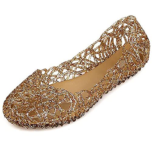 Women's Jelly Shoes Flat Slip On Sandals Hollow Out Ballet Flat