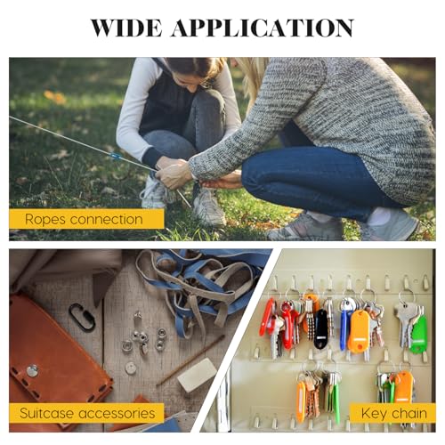 VILLCASE 8 Stück D-Form-Verschlusskarabiner, Schwarze Schnellglieder, Kettenglieder, Strapazierfähige Karabinerhaken, 38X20mm/1,5X0,8 Zoll, Für Camping, Wandern, Rucksäcke, SchlüsselanhäNger