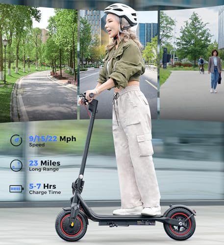 Image of Electric Scooter, 21 /28 Miles Range, 18 /22 /25 MPH Speed Electric Scooter for Adults, 500 /750W Motor, 10 inch /8.5 inch Pneumatic Tires Scooter with Dual Braking, Foldable Escooter for Commuting & Campus Use