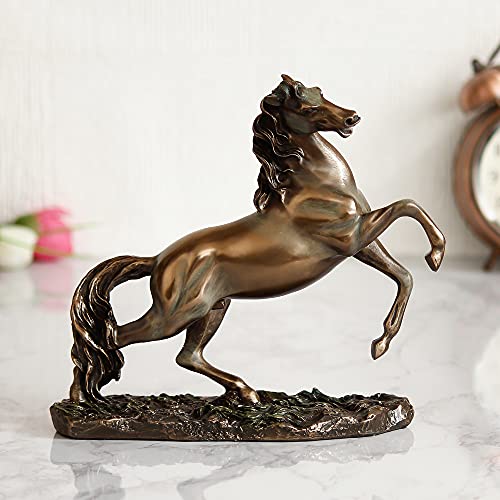 Image of eCraftIndia Running Horse Cold Cast Bronze Resin Decorative Figurine, Brown, One Size (UBKC273)