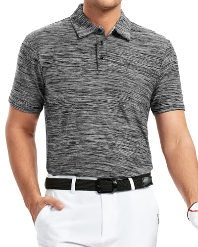 Alex Vando Mens Golf Shirt Moisture Wicking Quick-Dry Short Sleeve Casual Polo Shirts for Men