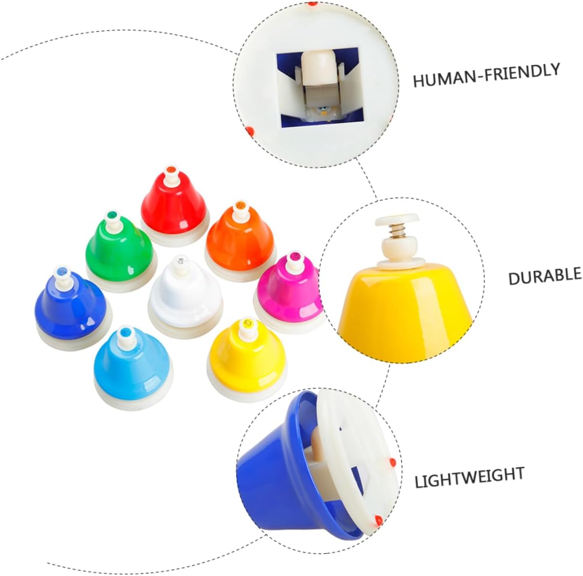 KICHOUSE 1Set Note Colorful Metal Handbells Percussion Musical Instrument for Early Education Lightweight Design for Brain Development and Fun Play