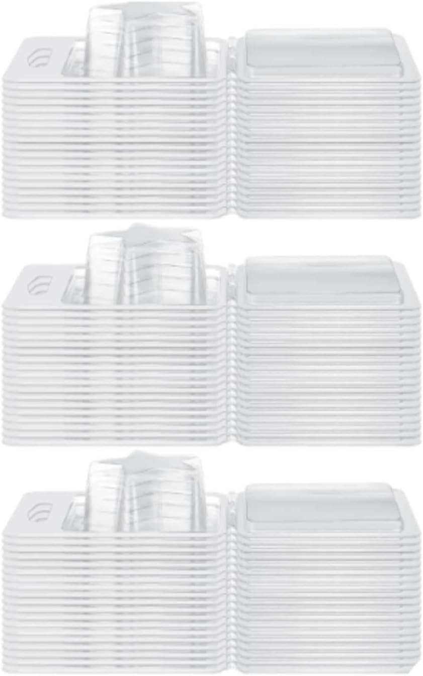 100x Wax Melt Moulds Clamshells, Wax Melt Containers Clear Jewelry Making Wickless Candles Making Crafting Shapes Moulds, Heart(Five Pointed Star)