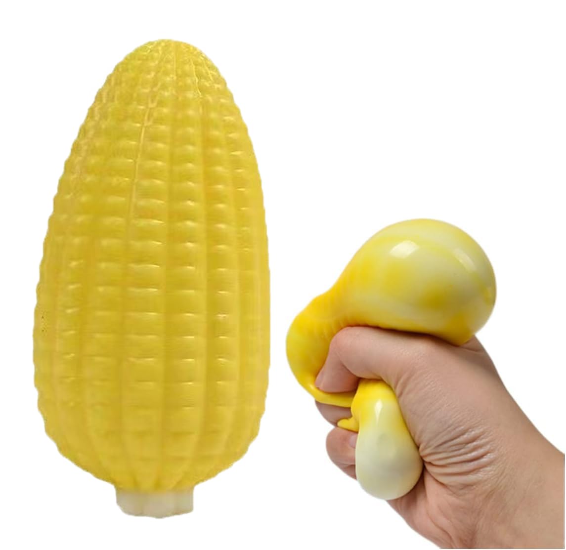 Siebkorb Apple Squishy, Slow Rising Stress Relief Slushy Apple Squishy, Realistic Dragon Fruit Strawberry Shaped Squeezes Stress Balls, Soft Cute Fruit Anxiety Relief Dough Decompression Gift (Corn)