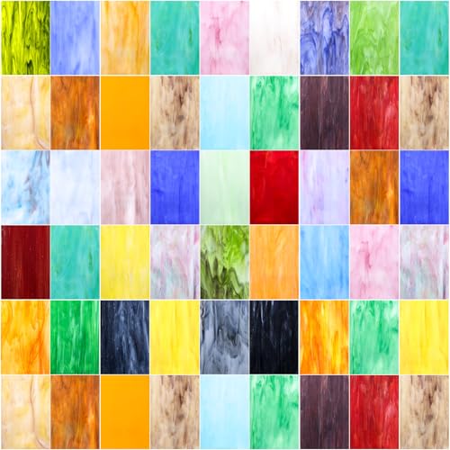 La Mejor Lista de Fabricación de mosaicos los preferidos por los clientes. 41 Paquete variado de 36 hojas de vidrieras opacas a granel, 4 x 6 pulgadas de azulejos de mosaico para manualidades, colores surtidos para proyectos de fabricación de vidrieras
