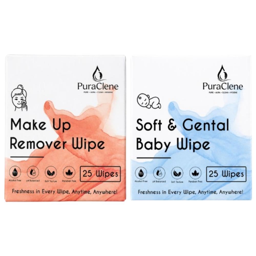 Makeup Remover Wipe & Soft & Gentle Cleansing Baby Wipes Combo Pack | Dermatologist-Tested, Gentle, Vegan, Biodegradable | 2 Packs, 50 Wipes | for All Skin Types, Ph Balanced-image-11