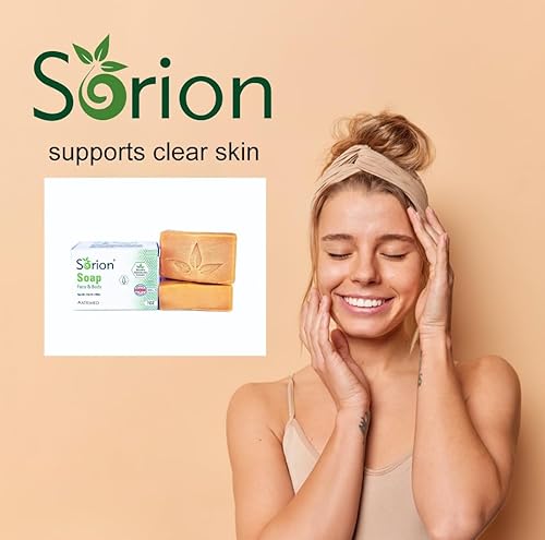 Miniatura 2 de Sorion Jabón para cara y cuerpo – Barra de jabón para suavizar y reconfortar la piel seca, picazón y escamosa con aceite de coco, cúrcuma, barra de