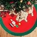 AmzKoi Gonna Verde in Peluche per Albero di Natale Tessuto non Tessuto Gonna per albero, Decorazioni Natalizie Utilizzate per Coprire il Fondo di un Albero di Natale (Diametro: 90cm)