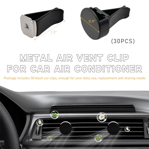 Image of Ohleats 30 PCS Car Metal Air Vent Clips, Auto Perfume Air Outlet Clips Replacement, Air Freshener Clips with Plastic Slot Suitable for Most Vehicle, Universal Car Accessories