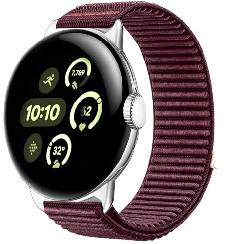 Image of Sundara Nylon Sport Bracelet compatible with Google Pixel Watch 4 3 2 1 flexible seamless adjustable bracelet compatible with Google Pixel Watch 41mm 45mm