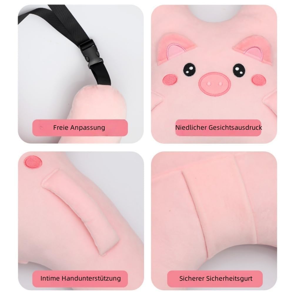 Coussin de voyage pour enfant - Coussin de ceinture de sécurité en forme de H - Pour siège auto, avion, train (A)