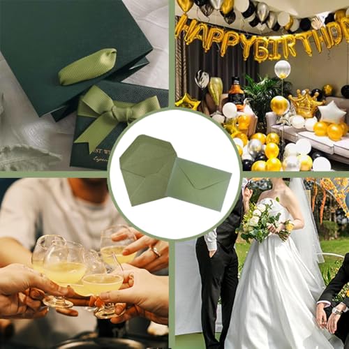 CZAKOMIX 60 Blatt Briefumschläge Grün,70*100mm,Briefumschläge Edel,Briefumschläges Hochzeit,geeignet zum Verpacken von Geschenken oder zum Versenden von Briefen (Karte nicht im Lieferumfang enthalten)