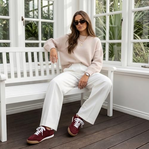 Image of CUSHIONAIRE Topcat Genuine Leather Suede Sneakers for Women, Lightweight Everyday Casual Womens Shoes with Retro Style and Cushioned Comfort