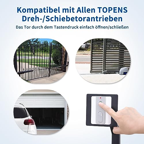 TOPENS TC173 Kabelloser Wandschalter Kippschalter Funkschalter schlüssellose Fernbedienung Zugangskontrolle für automatischer Drehtorantrieb Schiebetorantrieb Garagentor Sicherheitskontrolle