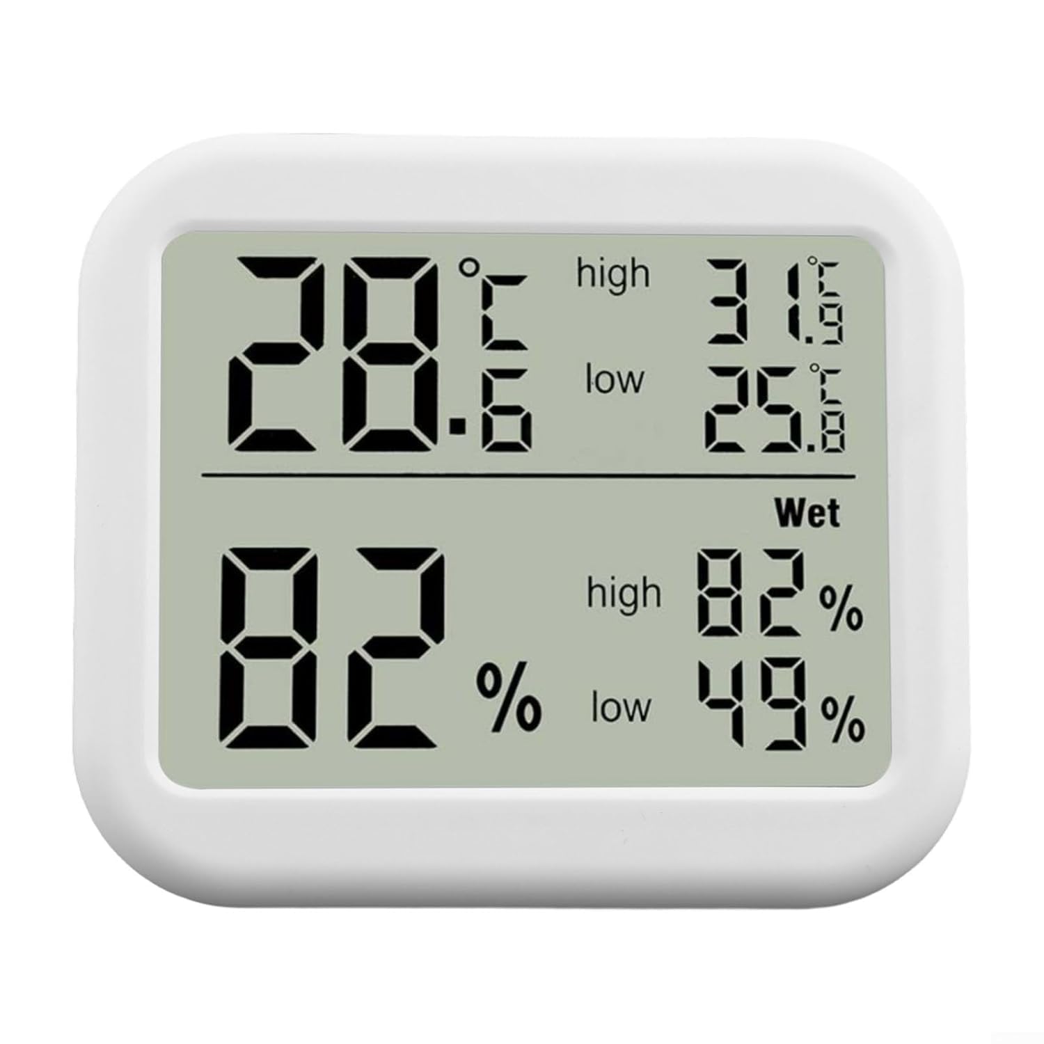 Estación meteorológica Digital para el hogar con termómetro e higrómetro para Interiores y Exteriores, Monitor inalámbrico de Temperatura y Humedad, Pantalla fácil de Leer.