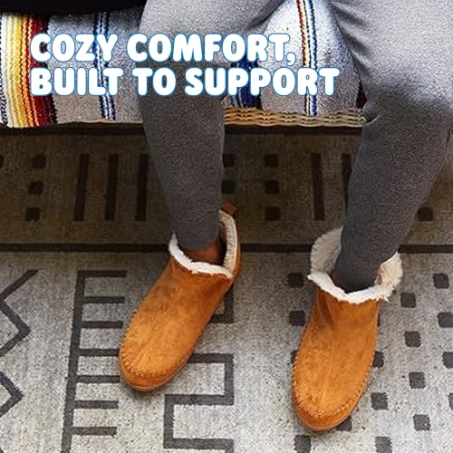 Image of Dearfoams Men's Memory Foam Indoor House Slippers Brixen Ankle Boot House Shoes - Gifts for Men
