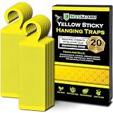 MaxGuard (20 Pack) Yellow Sticky Hanging Traps - Catch and Kill Fungus Gnats, Whiteflies, Mosquitos, Aphids, Leaf Miners, Flying Insect Catcher Glue Trappers for Indoor or Outdoor