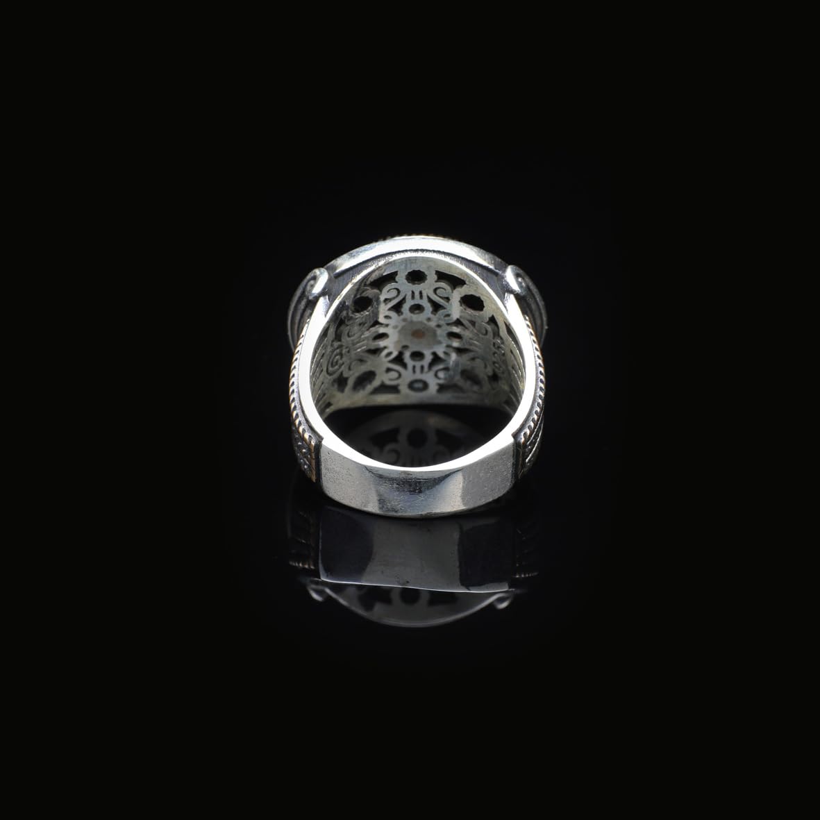 Anello dell'Orologio da Uomo in Argento Sterling 925 – Anello con Sigillo Vintage Inciso, Finitura Lucida, Fatto a Mano con Panno per la Pulizia dell'Argento (33)