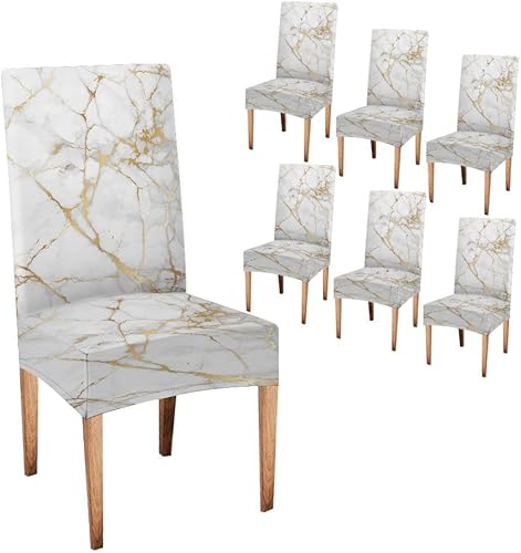 Miniatura 169 de TOMWISH Fundas para Sillas De Comedor 6, Fundas para sillas de comedor, pintura de arte abstracto, funda extraíble elástica de elastano para silla