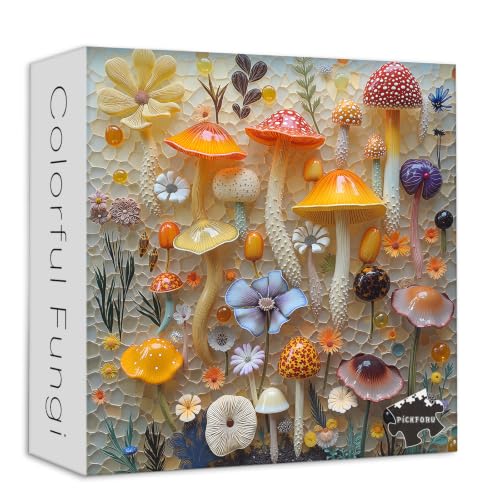 PICKFORU Mushroom Jigsaw Puzzles 1000 Pieces for Adults