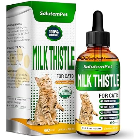 Сat Kidney Support | Milk Thistle for Cats | Kidney Support for Cats | Milk Thistle Cats | Cat Milk Thistle | Herbal Dietary Supplement | 2 Oz Cover