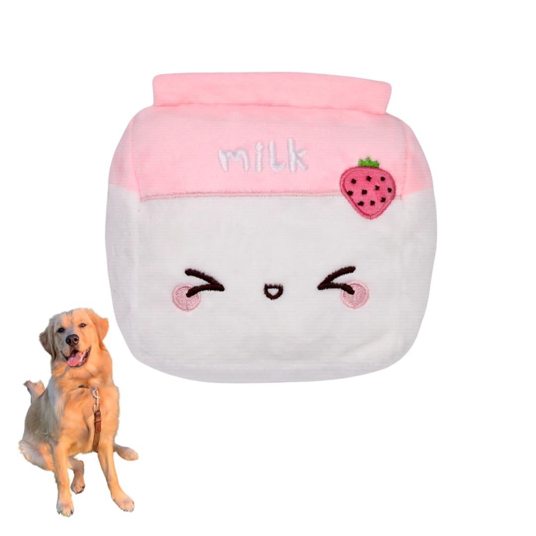 Cute Strawberry Milk Chew Toy Plush for Dogs