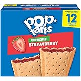 Pop-Tarts Breakfast Toaster Pastries, Unfrosted Strawberry Flavored, 22 oz (12 Count)