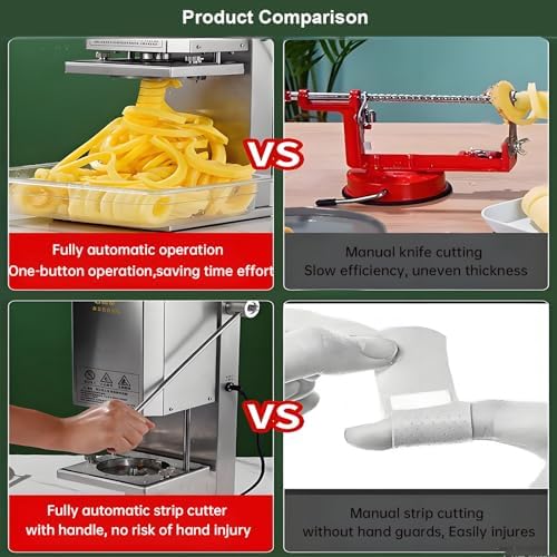 Automatic Potato Peeler Machine, Electric Stainless Steel Blade, Adjustable Thickness 3-10Mm, Quick 5S Completion, Uniform Cutting Height