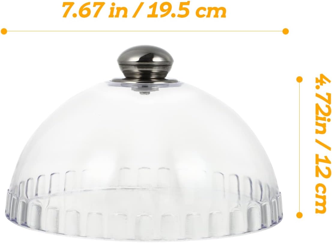 Cake Dome Round Cake Dome Cover, Clear Cake Dessert Display Cover, Transparent Cloche Dome Cover Round Anti Fly Food Protector Transparent Cake Tray (7.66X7.66X4.72 inch) Food Tent