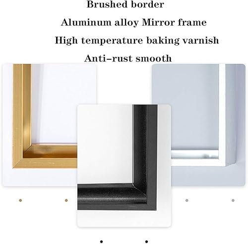 Miniatura 5 de Y&J Espejo de baño, espejo de pared rectangular, espejo con marco de metal, colgante de pared horizontal o vertical, para dormitorio, sala de estar,