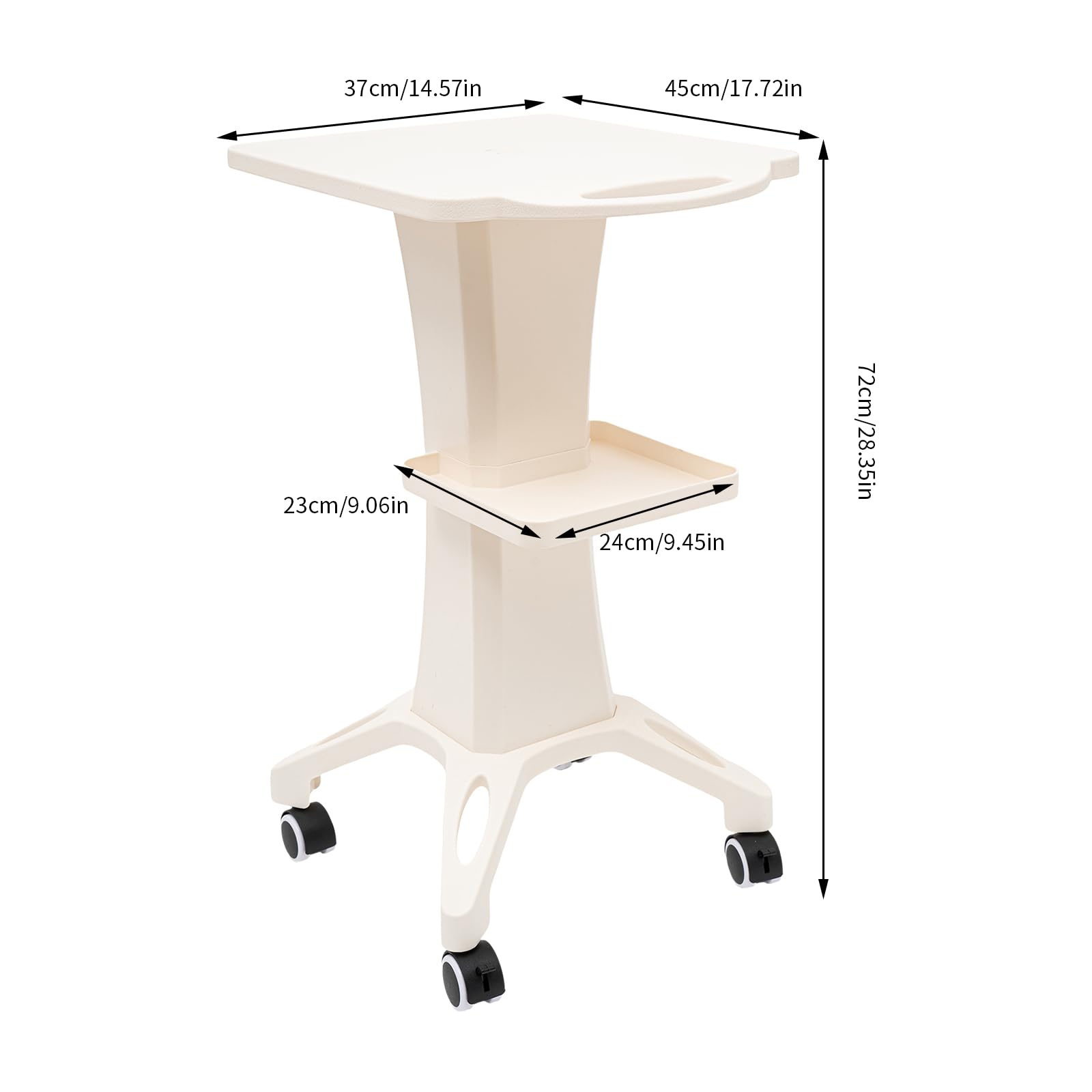 Carrello per salone di bellezza, carrello a 2 ripiani, per spa, attrezzature di bellezza, manutenzione, vassoio portaoggetti, carrello porta macchina di bellezza, carico massimo 40 kg