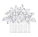 EVER FAITH® Bridal Silver-Tone Lots Marquise-Shape Clear Austrian Crystal Hair Comb