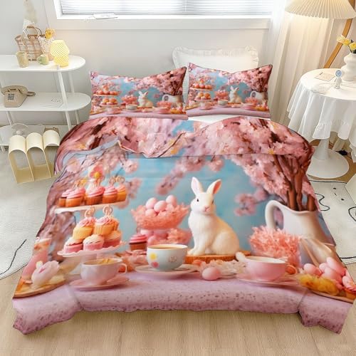 Parure de lit 200x200 rose microfibre infroissable animaux fleurs