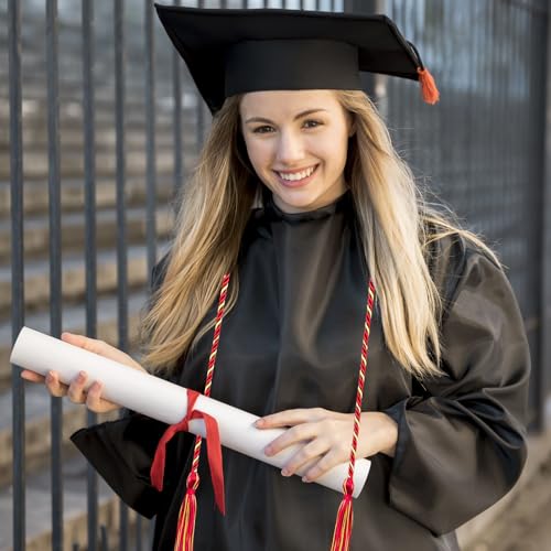 Image of Graduation Honor Cords Red and Gold Graduation Cords with Tassels, 67 inch Long for Graduation Students