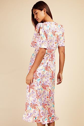Floral Button Detail Midi Dress, 16 Multi - Image 3