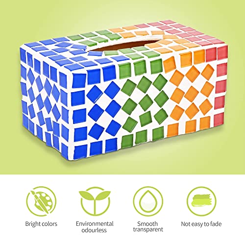 Bolimico Mosaic Tile, 0.6Inch Mosaic Art Kits For Kids Or Adults, Stained Glass Pieces For Crafts Bulk, Diy Home Decoration Handmade Jewelry Art Material (1.5X1.5Cm,100 Pieces) (Yellow) #TOP4