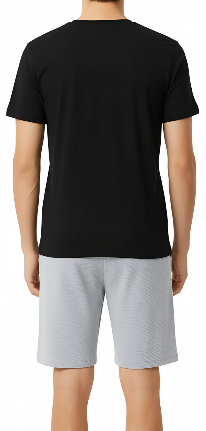 Pyjama court pour garçon, jersey simple doux en 100 % coton et pantalon en forme de bermuda
