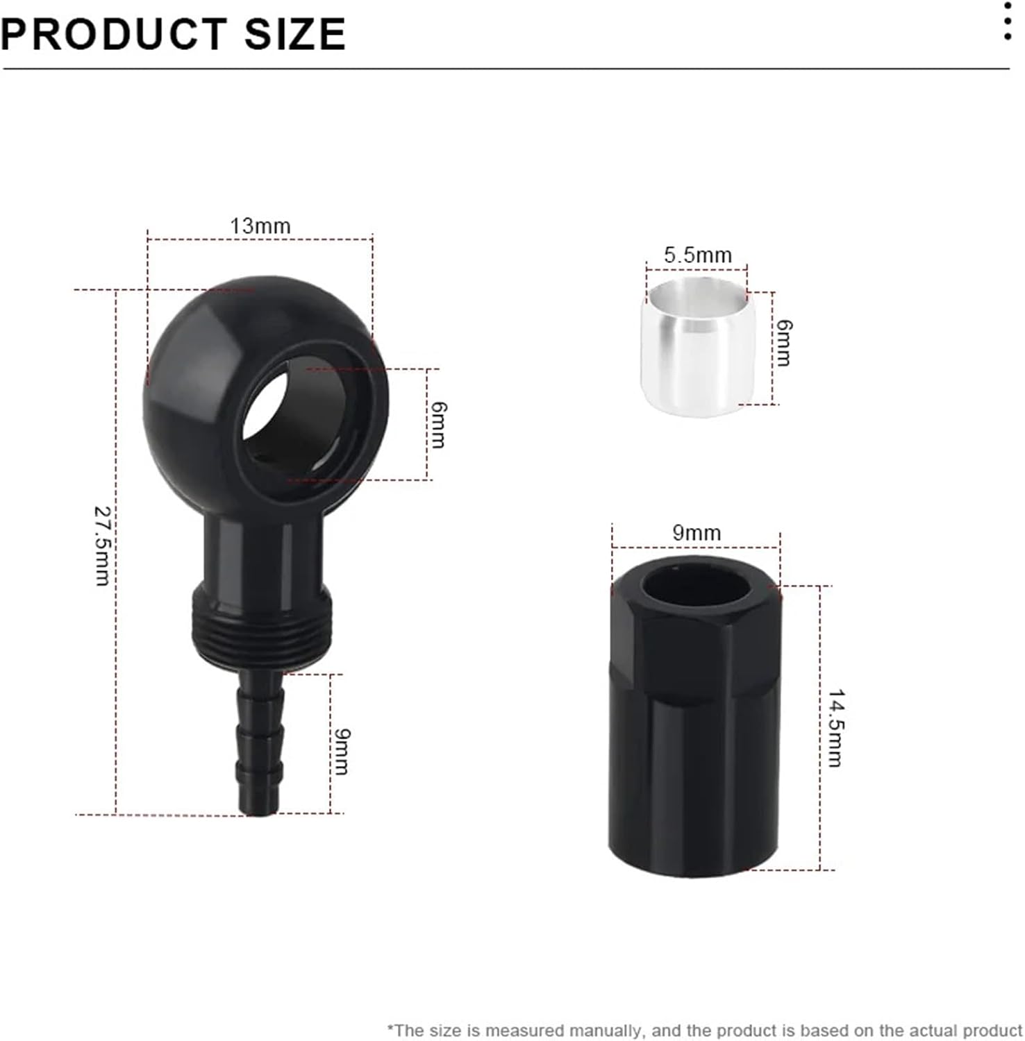 Banjo Fitting 4sets Bicycle Hydraulic Cable End Connector Banjo Set Aluminium Alloy MTB Bike Brake Fitting(Sliver)