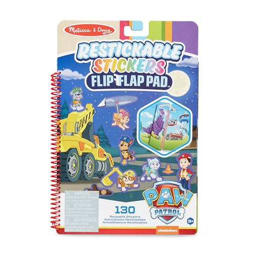 Exteriores, Toy Melissa & Doug Paw Patrol Bloc Flip-Flap de Pegatinas Reutilizables - Rescate Final (130 Pegatinas Reutilizables)