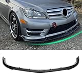 KHK Front Bumper Lip Spoiler for 2012-2014 Mercedes Benz W204 Carbon Fiber Style ABS Air Dam Compatible with C180 C200 C220 C250 C300 Sport Models Front Splitter Body Kit Accessories