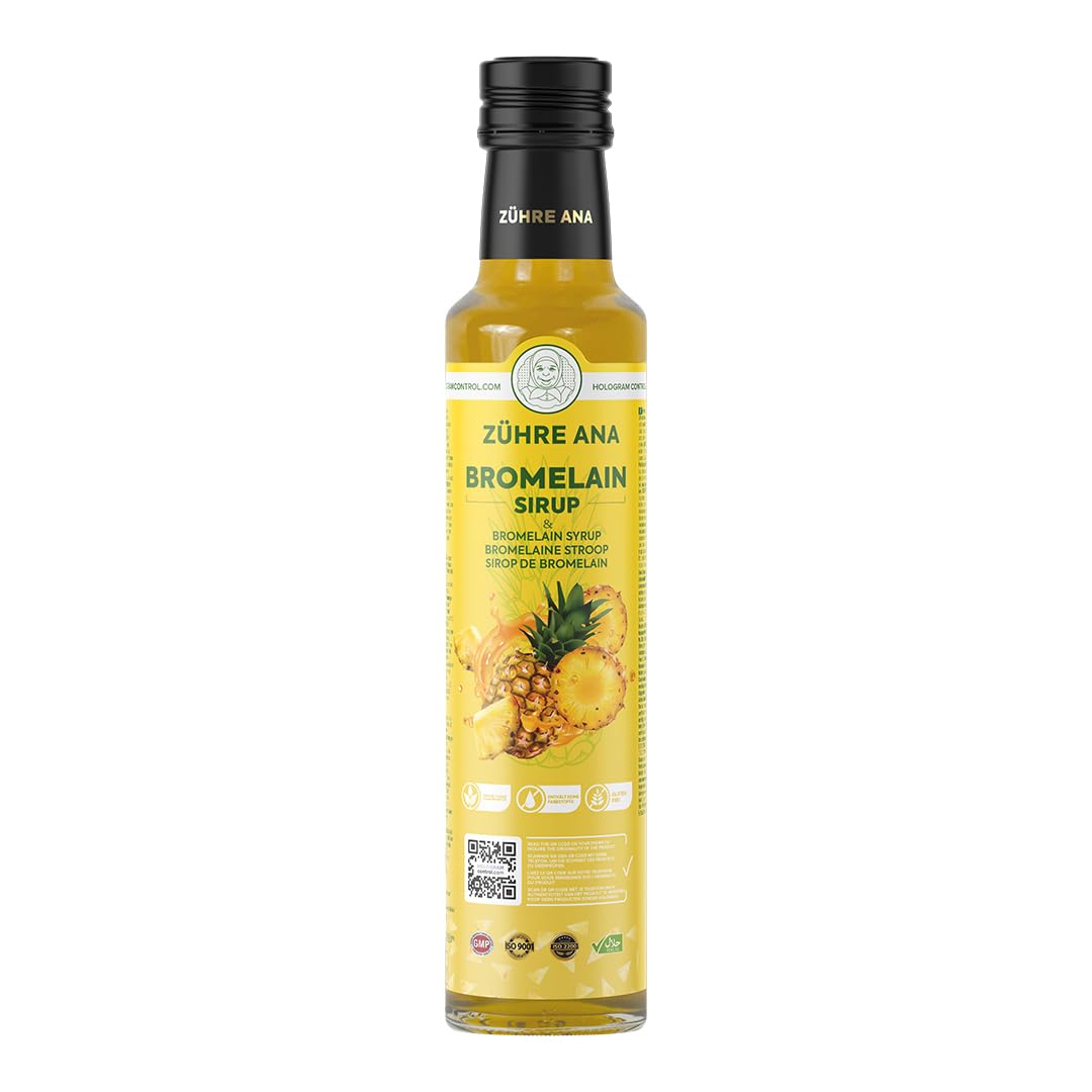 Zühre Ana® Bromelain Sirup – Mit Bromelain, Coenzym Q10, Mate-Extrakt, L-Carnitin und natürlichem Ananasaroma – Ihre natürliche Unterstützung im Alltag - Vegan