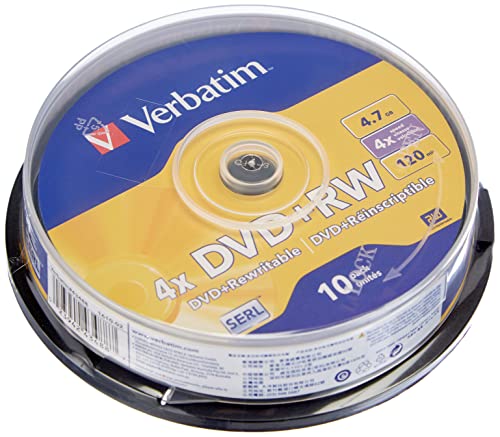 Dvd Virgen Verbatim DVD+RW 4.7GB - DVD+RW Matt Silver regrabables (10 Unidades)