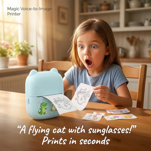 711TEK AI Voice Thermal Sticker Printer for Kids, Portable Inkless Mini Sticker Maker, Chat, Jokes & Homework Help, Screen-Free Creative Gift for Boys & Girls — view 2
