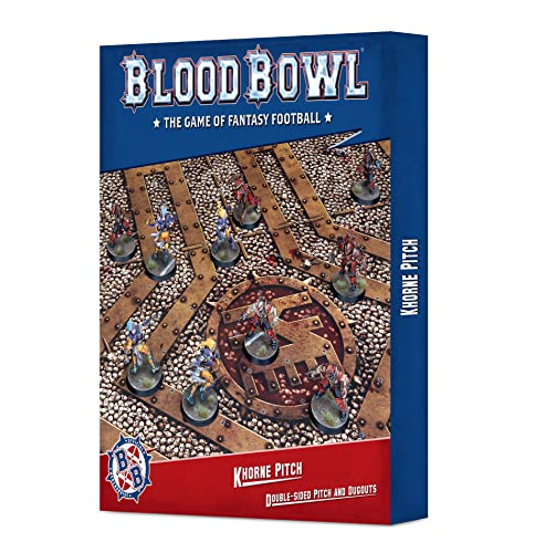 Games Workshop Blood Bowl - Seconde Saison : Khorne Double-Sided Pitch and Dugouts Set (en)