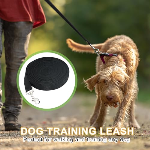 Noaxylic Schleppleine für Hunde, 10m Schleppleine Stark & Robust, Hundeleine mit Handschlaufe und Metall Karabiner, Trainingsleine für Kleine Mittlere und Große Hunde (Schwarz)