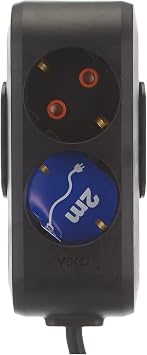 Viko Multi-Let Black Dual Socket Top Wired Child Proof 2 Mt [Energy Class A]