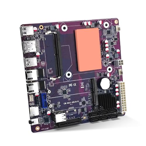 SJRC 3 N355 NAS Motherboard Mini ITX, 6X SATA3.0, Dual i226-V 2.5GbE LAN NAS Mainboard DDR5 RAM, Dual M.2 NVMe, PCIe3.0 x4, TF Slot, 8GB RAM + 128GB SSD, for Home Server/TrueNAS
