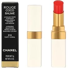 Rouge Coco Baume Hydrating Beautifying Tinted - 916 Flirty Coral by Chanel for Women - 0.11 oz Lip Balm